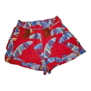 FARM Rio Red and Blue High Waist Shorts